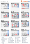 Kalender 2038 mit Ferien und Feiertagen USA