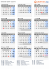 Kalender 2038 mit Ferien und Feiertagen Zypern