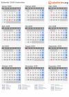Kalender 2039 mit Ferien und Feiertagen Australien