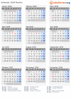 Kalender 2039 mit Ferien und Feiertagen Mexiko