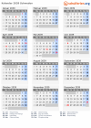Kalender 2039 mit Ferien und Feiertagen Schweden