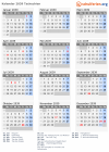 Kalender 2039 mit Ferien und Feiertagen Tschechien