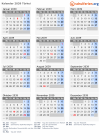 Kalender 2039 mit Ferien und Feiertagen Türkei
