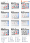 Kalender 2039 mit Ferien und Feiertagen USA