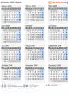 Kalender 2040 mit Ferien und Feiertagen Angola