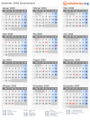 Kalender 2040 mit Ferien und Feiertagen Deutschland