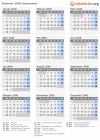 Kalender 2040 mit Ferien und Feiertagen Kasachstan