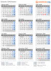 Kalender 2040 mit Ferien und Feiertagen Mexiko