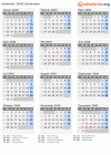 Kalender 2040 mit Ferien und Feiertagen Schweden