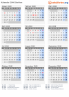 Kalender 2040 mit Ferien und Feiertagen Serbien