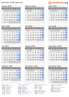 Kalender 2040 mit Ferien und Feiertagen Spanien