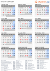 Kalender 2040 mit Ferien und Feiertagen USA