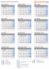 Kalender 2042 mit Ferien und Feiertagen Tschechien