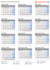 Kalender 2044 mit Ferien und Feiertagen Deutschland