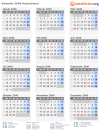 Kalender 2046 mit Ferien und Feiertagen Deutschland