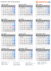 Kalender 2057 mit Ferien und Feiertagen Deutschland
