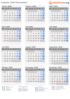Kalender 2069 mit Ferien und Feiertagen Deutschland