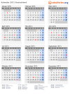 Kalender 2071 mit Ferien und Feiertagen Deutschland