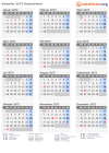 Kalender 2072 mit Ferien und Feiertagen Deutschland