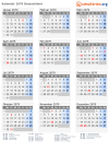 Kalender 2079 mit Ferien und Feiertagen Deutschland