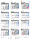 Kalender 2119 mit Ferien und Feiertagen Deutschland